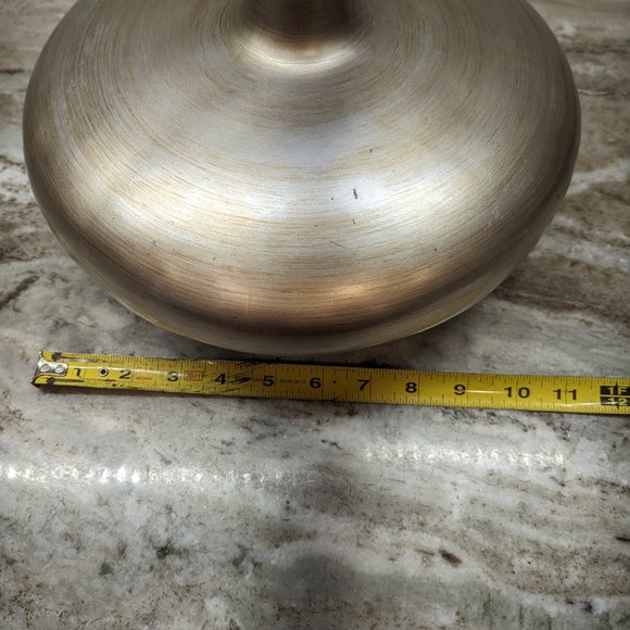 Carolyn Kinder Mid Century Brushed Aluminum vase with clear Ball 10"x 11" - Picture 7 of 14